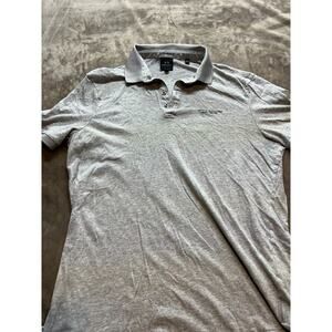 Armani Exchange Polo Shirt Mens Large Gray Short Sleeve Jersey Cotton